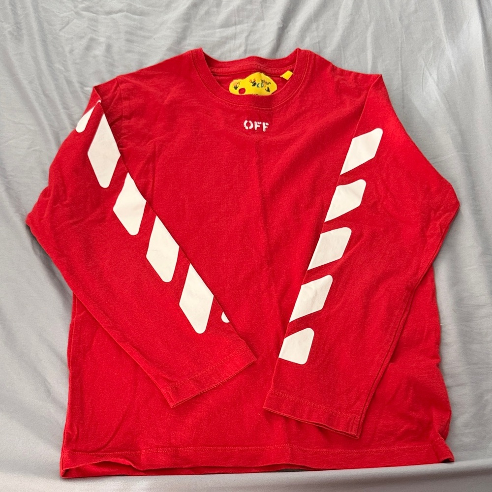 Off White Kids Red Long Sleeve Shirt